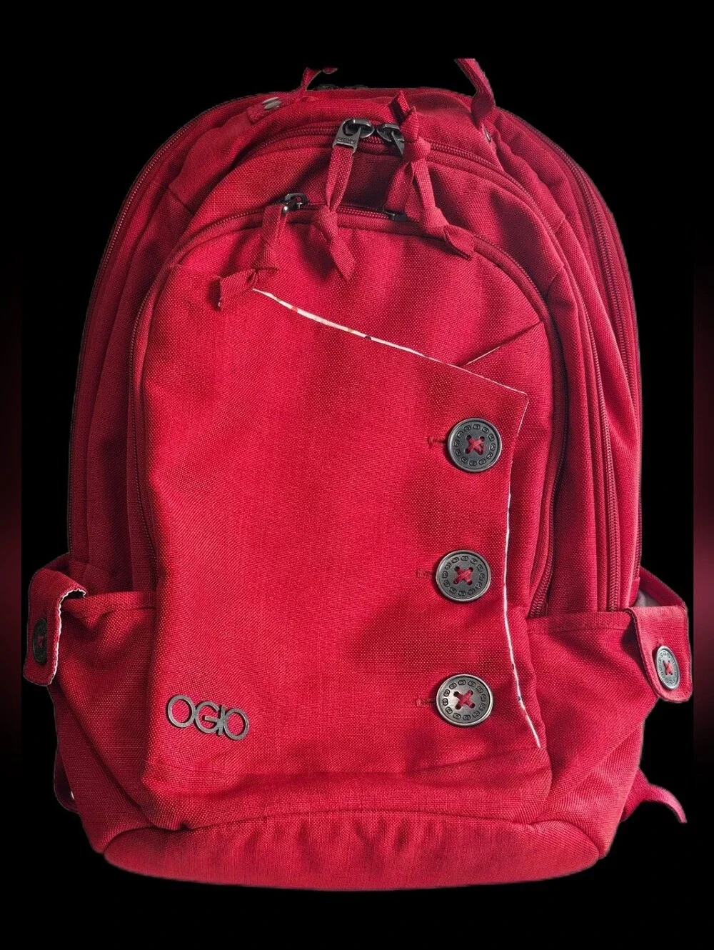 OGIO Red Backpack with Button Accent